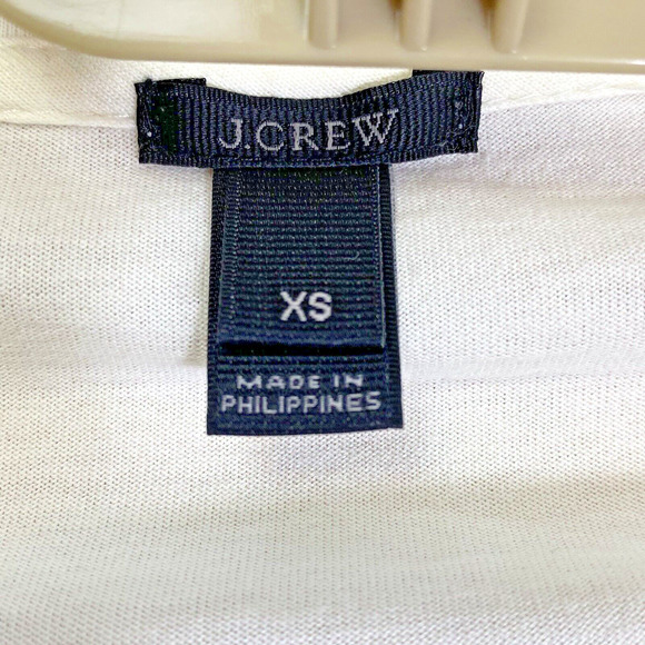 J Crew Blouse Womens Extra Small Cream Ivory 3/4 Sleeve Top - Picture 8 of 10